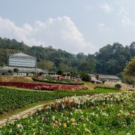 Entrance to the glass house complex at Queen Sirikit Botanic Garden in Chiang Mai