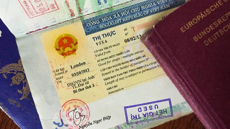 Vietnamese visa in passport
