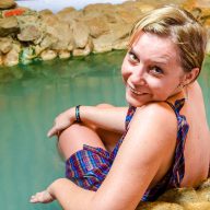 Enjoying a bath in the Pong Kwao Onsen near Chiang Mai