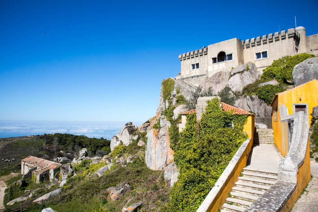 peninha monastery stands on a hill in sintra