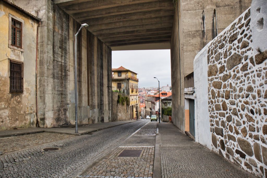houses in vila nova da gaia overlooking the river and the city below