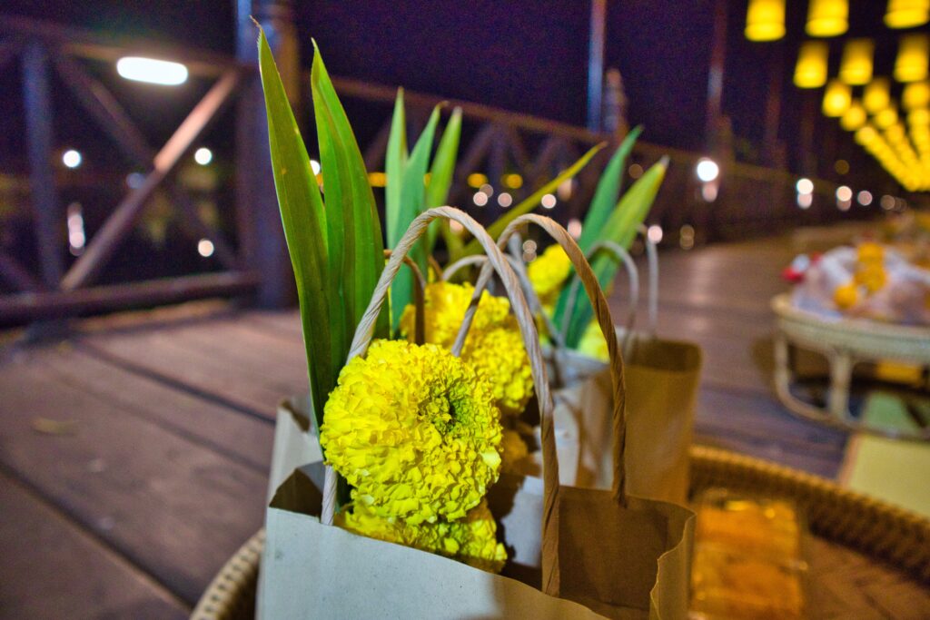 Flowers prepared for monks.