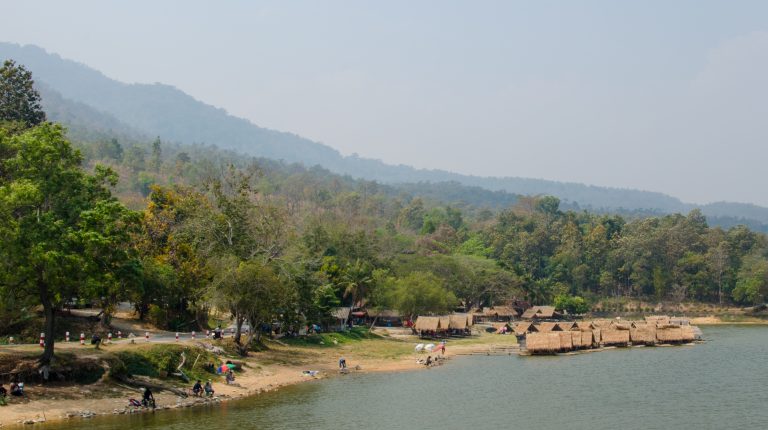View of Huay Tung Tao Lake and the mountains